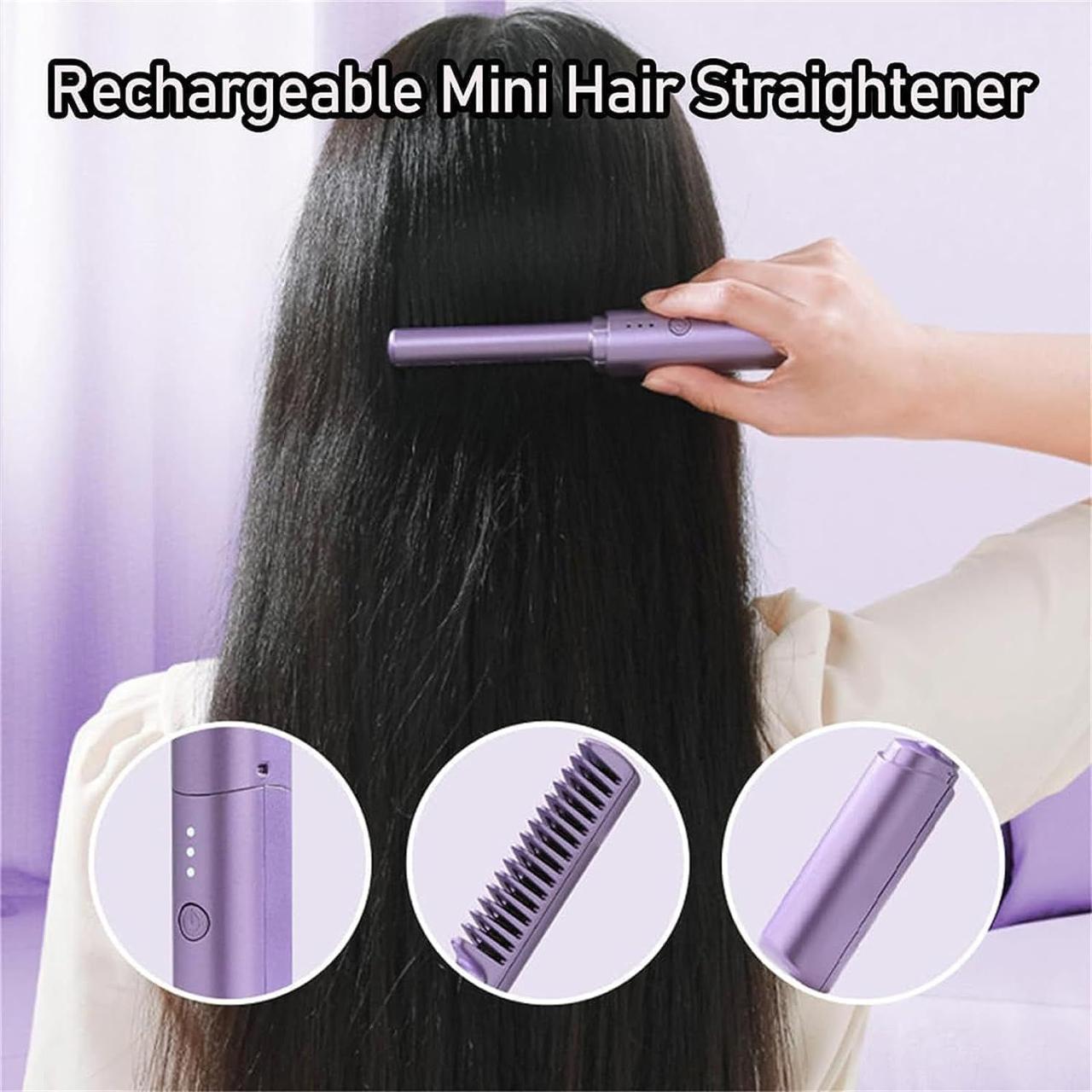 Cordless/Wireless Rechargeable Travel Comb Hair Straightener
