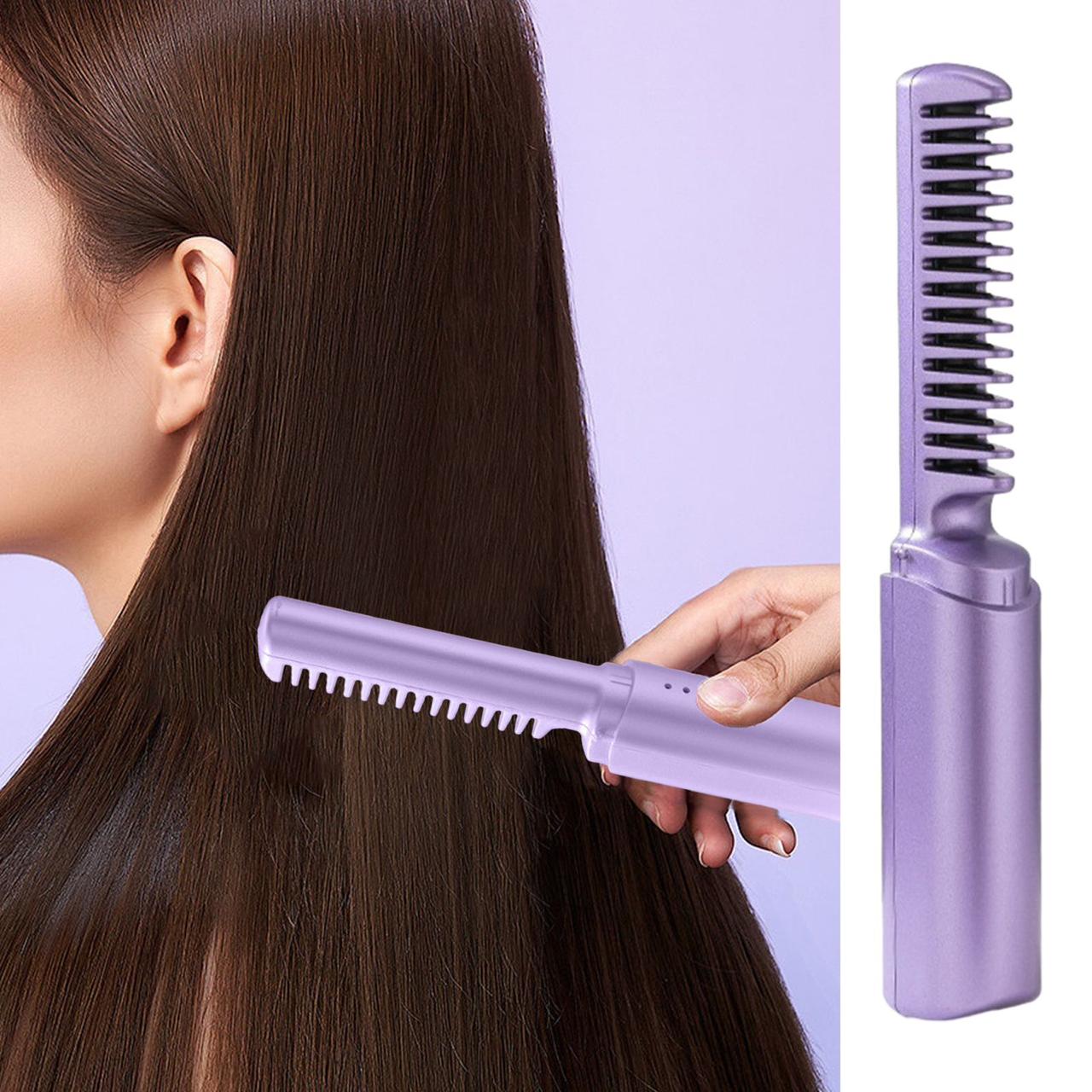 Cordless/Wireless Rechargeable Travel Comb Hair Straightener
