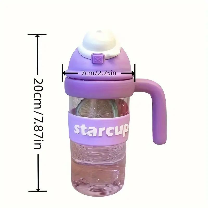 Tumbler Leakproof Water Cup, With Handle And Straw