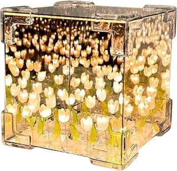 Artificial Tulips in Crystal Box