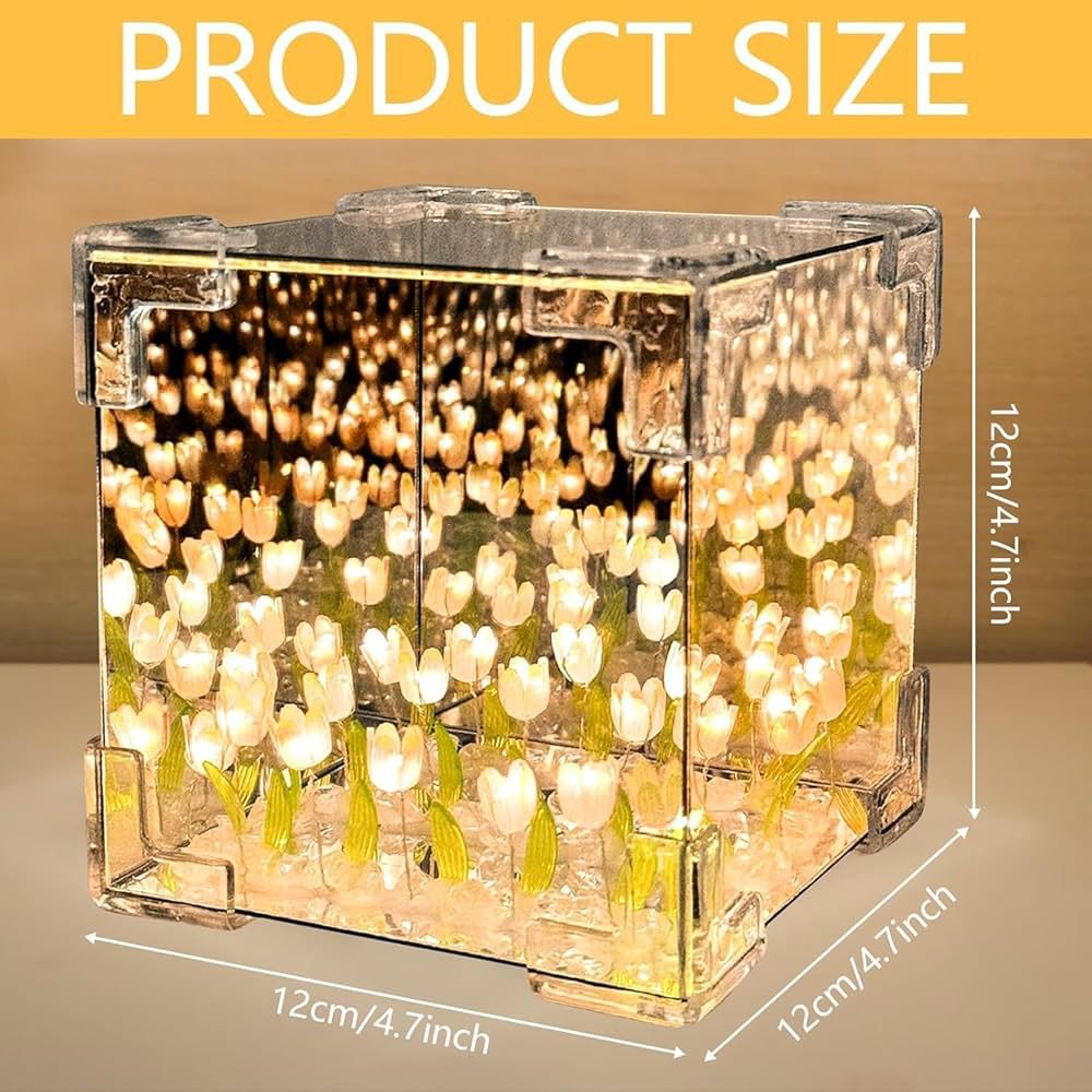 Artificial Tulips in Crystal Box