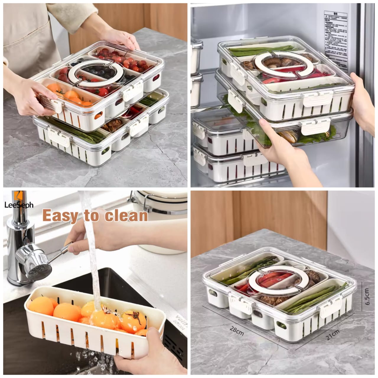 Acrylic 4 Grid Storage Box