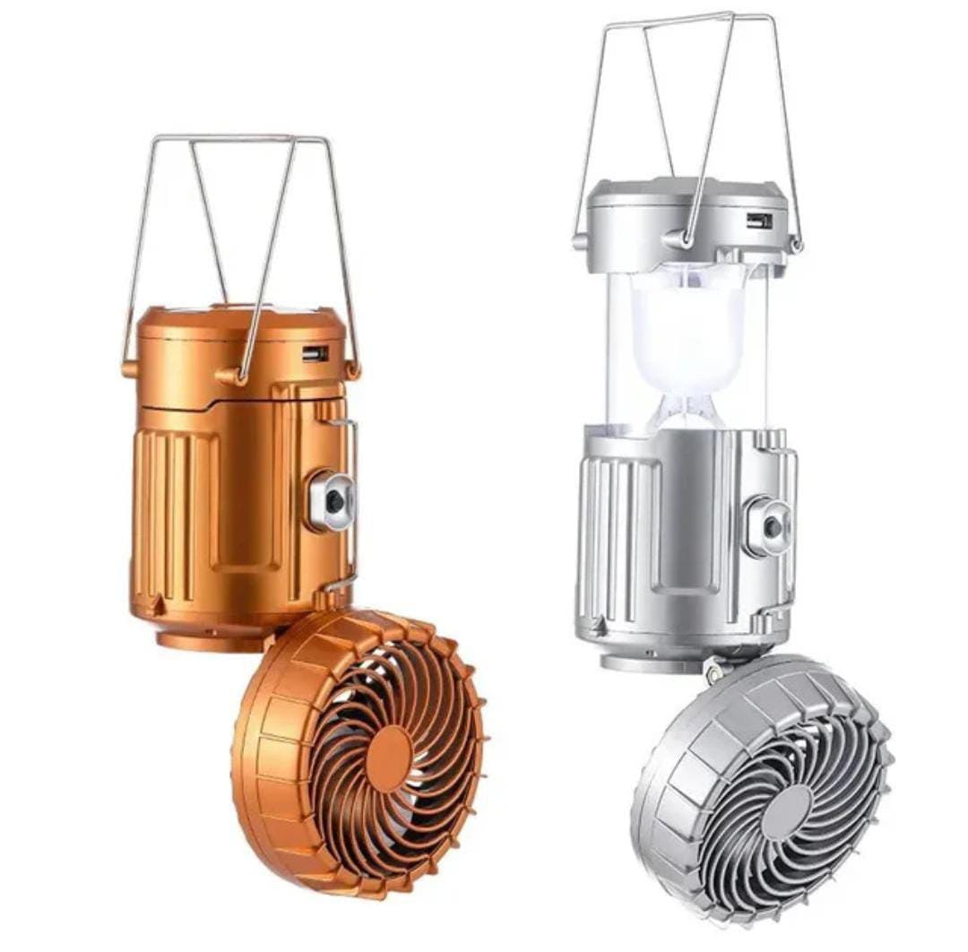 6 in 1 portable outdoor LED camping lantern with fan
