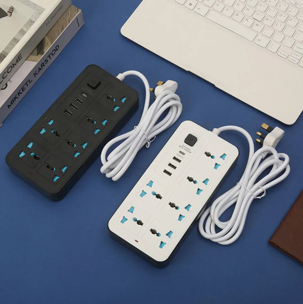 Power Extension 6 socket+ 3 USB+ 1 Type C Port