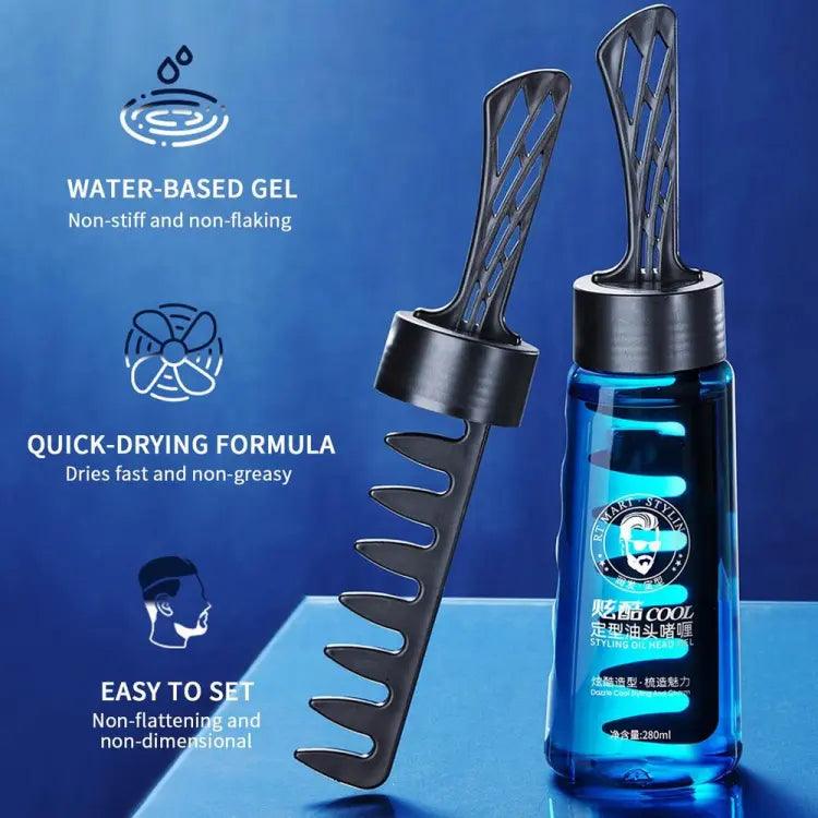 Veze Styling Head Oil Gel 2-In-1 Hair Styling With Comb