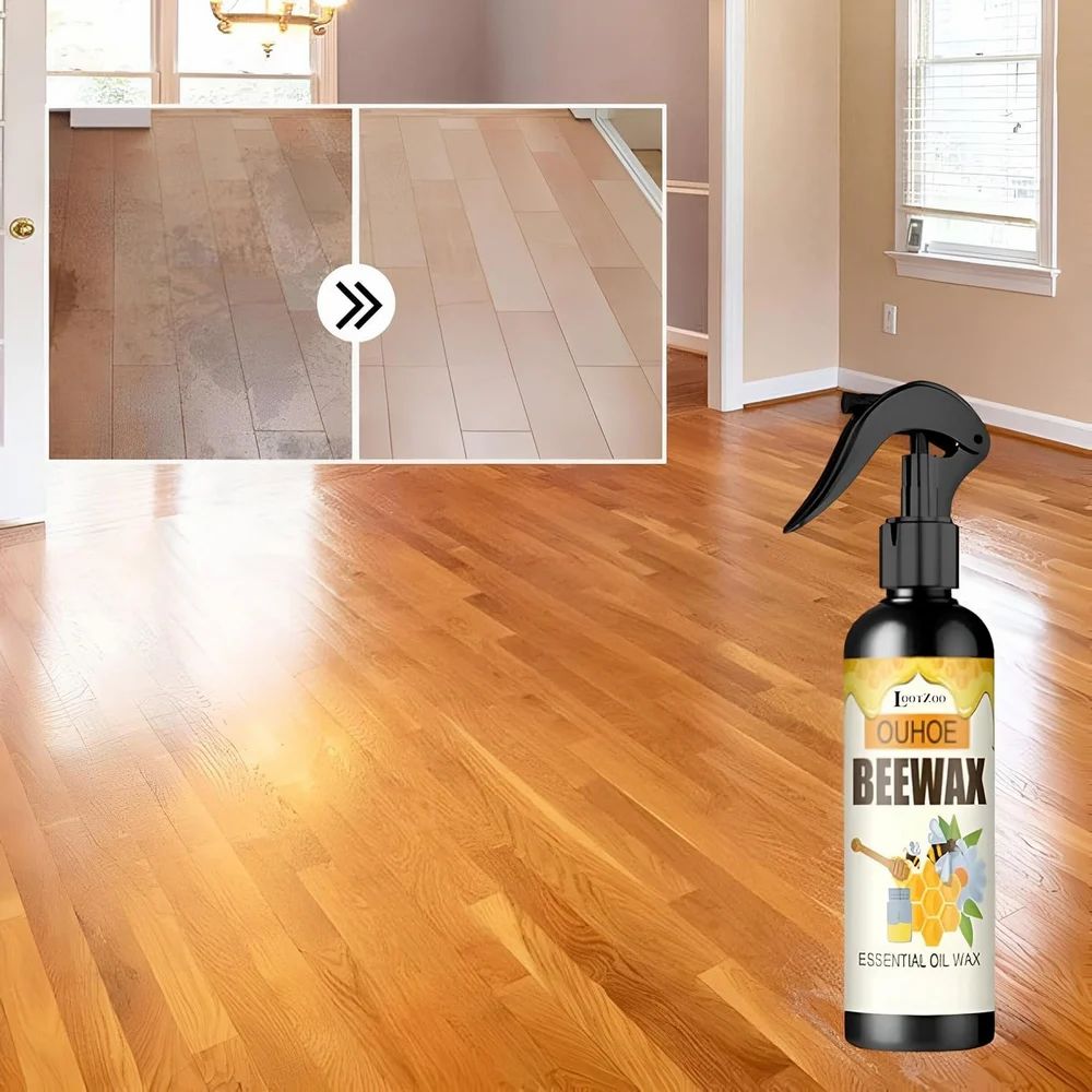 Bee wax furniture polish in easy spray bottle