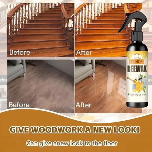 Bee wax furniture polish in easy spray bottle