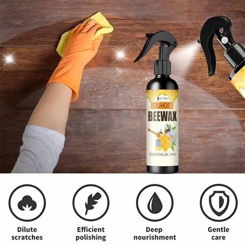 Bee wax furniture polish in easy spray bottle