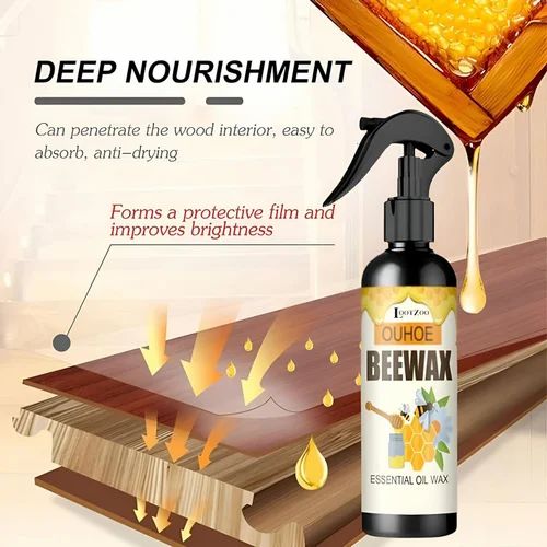Bee wax furniture polish in easy spray bottle