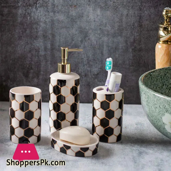 Ceramic modern luxury Bathroom Accessories Set of 4