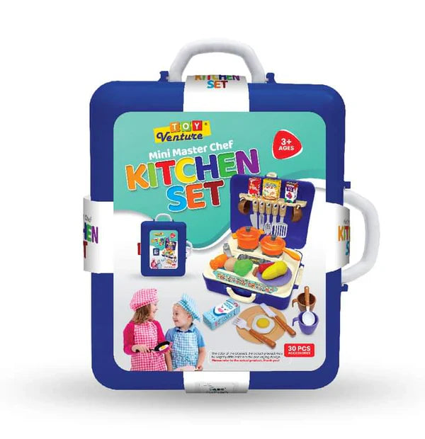2 in 1 Kitchen Set For Kids Portable Pretend Play Little Chef Set Toys For Kids With Suitcase Role Play Cooking Kitchen Set Kids Toys for Girls Kitchen Set For Unisex