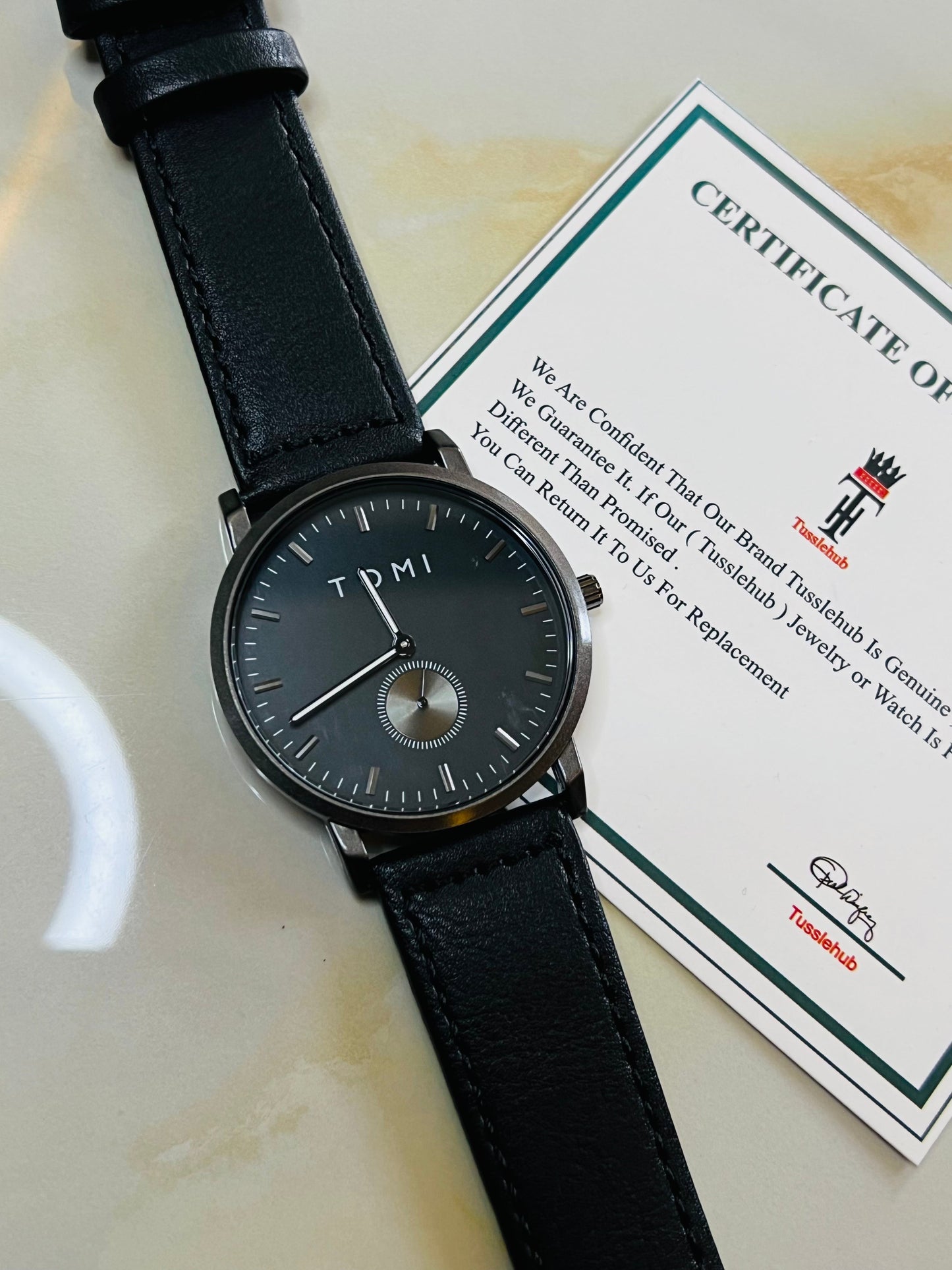 Tomi Down Second Black Dial Watch