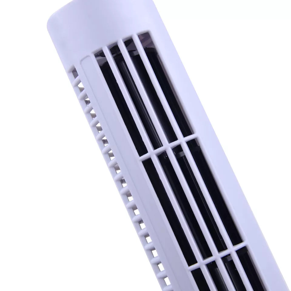 USB Vertical Mini Bladeless Tower Fan 2-Speed Desktop Cooler Air Conditioner