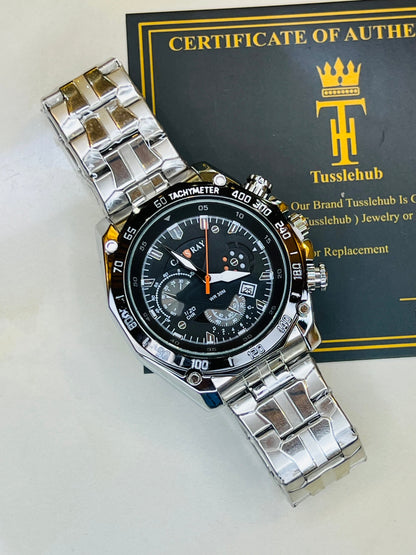 Tachy Silver Black Cassray Watch