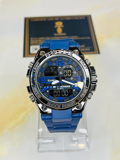Navy Strap Digital Metal Body Sports Watch