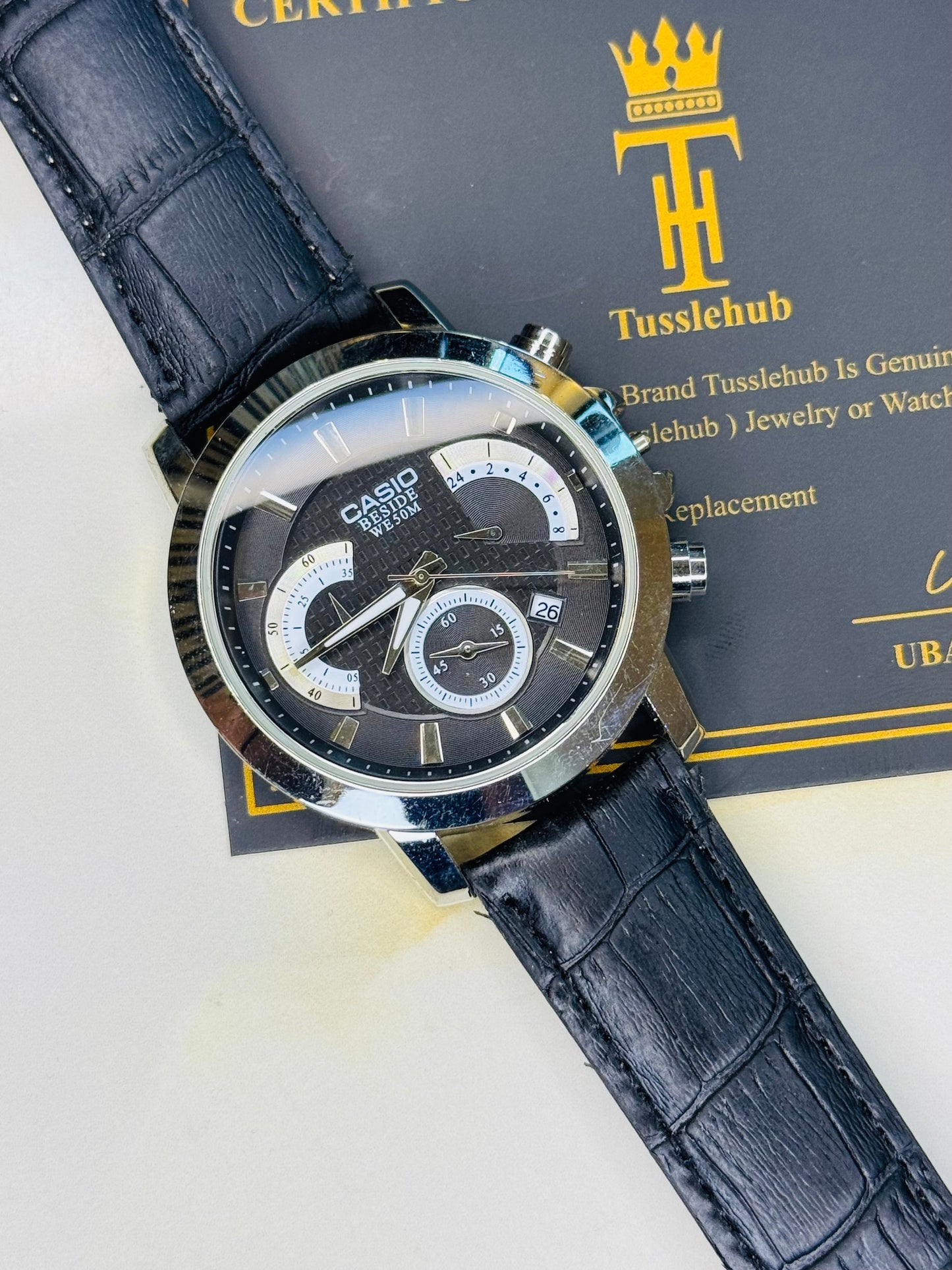 All Black Beside Chronograph Watch