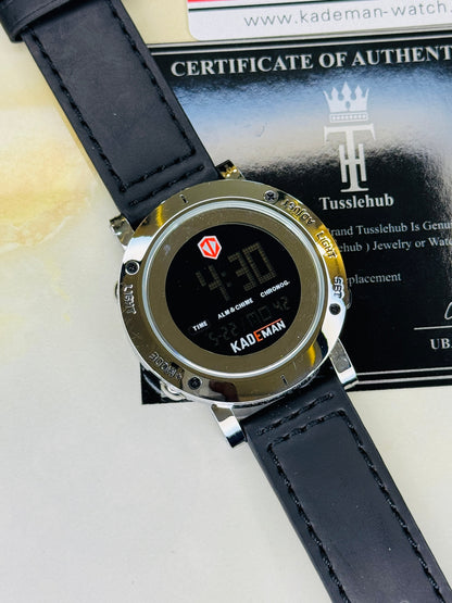Kademan Black Silver Digital Watch