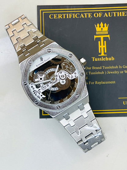 Silver Skeleton Chain Strap AP watch