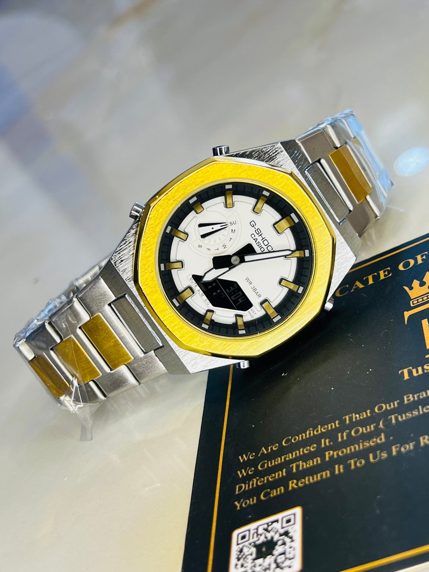 Two Tone G-shock World Time Watch