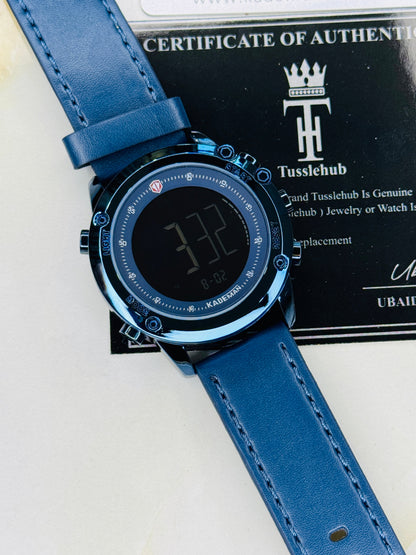 Kademan Tungsten Blue Digital Watch