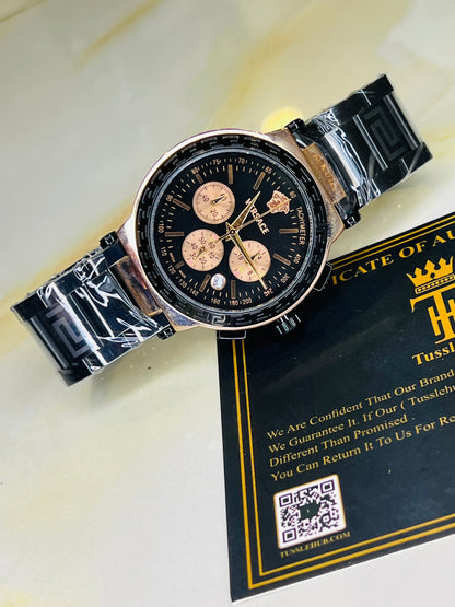Black Copper Versace Black Chronograph Dial Watch