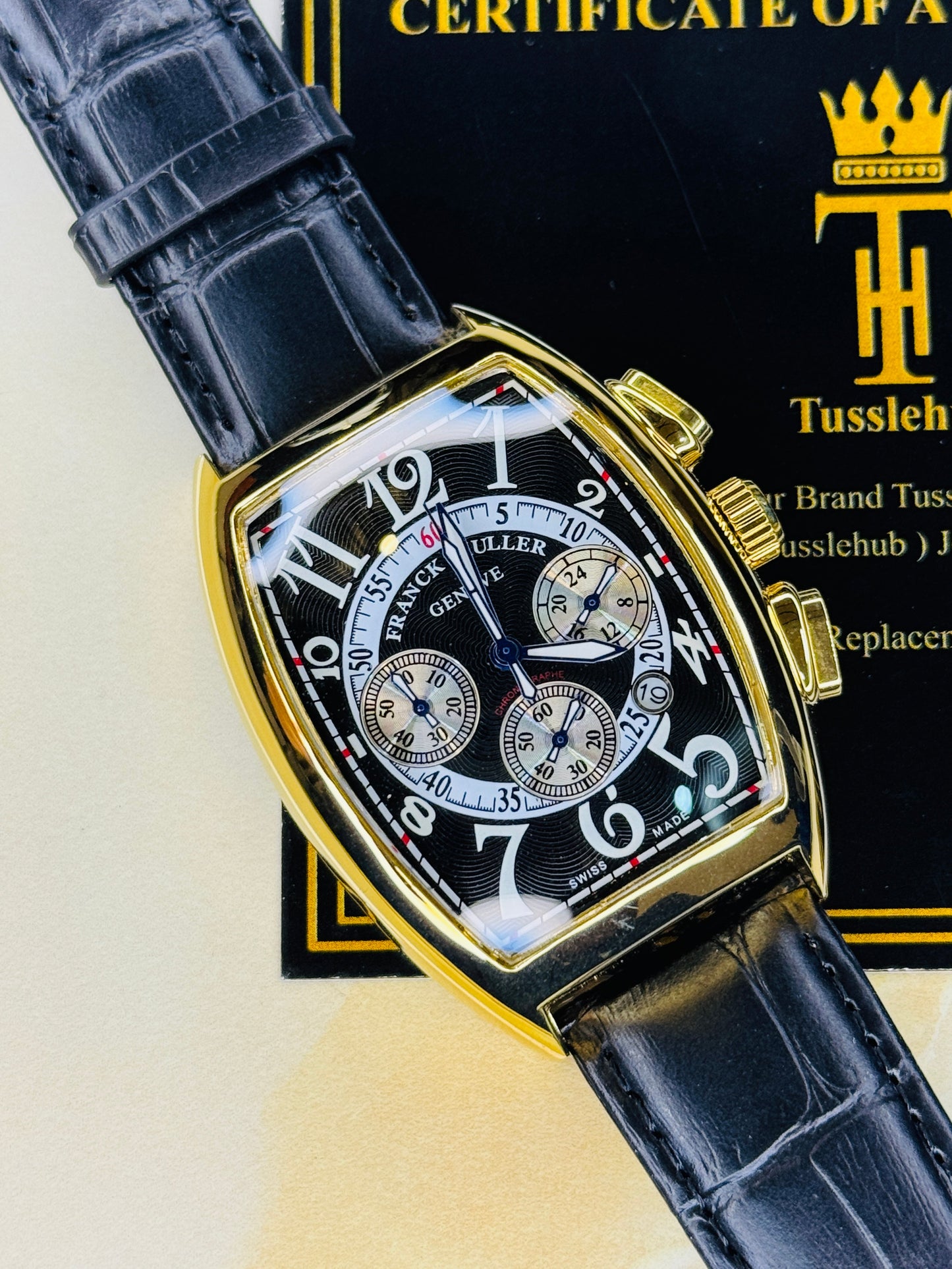 Frank Muller Black Gold Black Chronograph Dial Watch