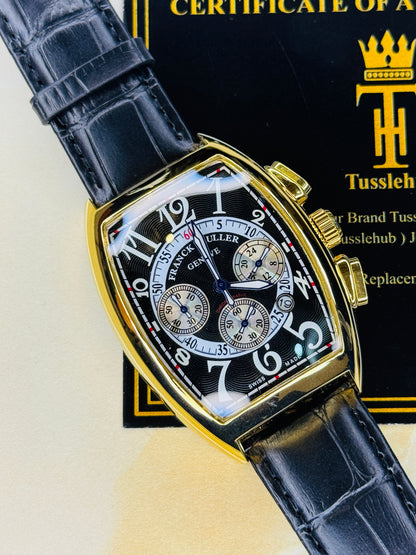 Frank Muller Black Gold Black Chronograph Dial Watch