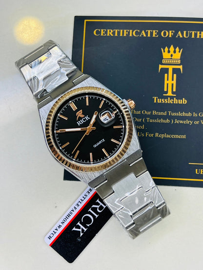 Rick PRX Copper Fluted Silver Black Plain Dial Watch