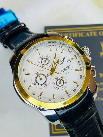 Black White Two Tone Tissot 1853  Special Edition Chronograph Watch