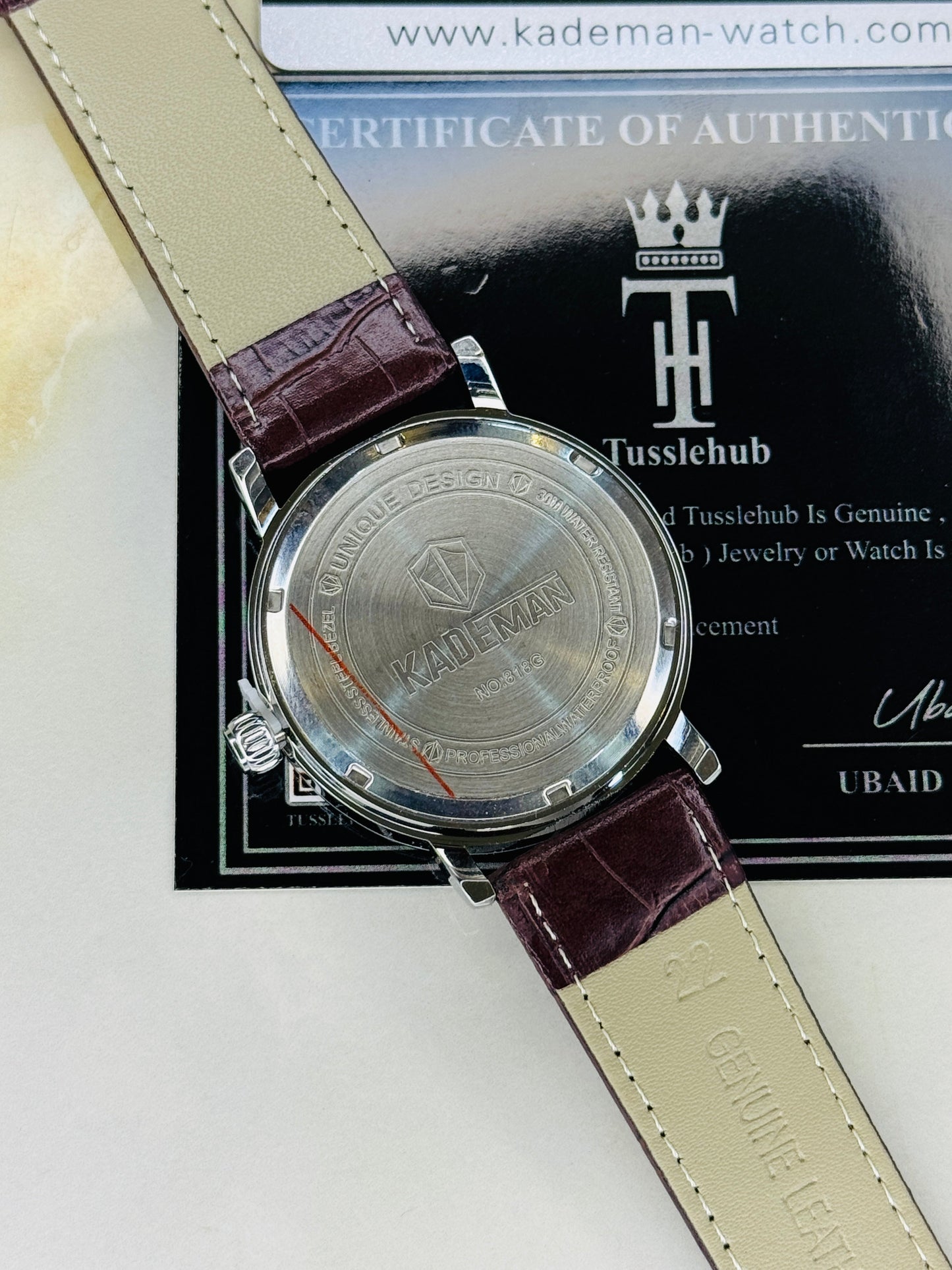 Kademan Coffee Silver Trio Chronograph Watch