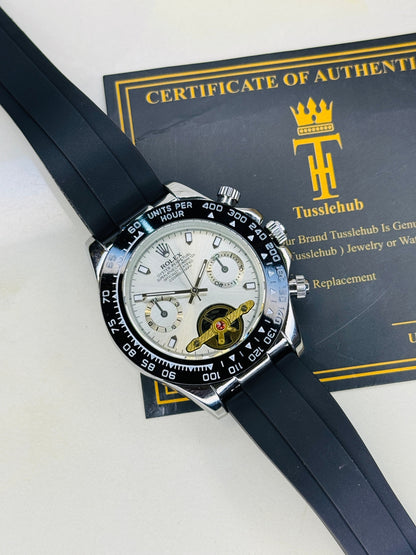 Skeleton Daytona Silver White Watch