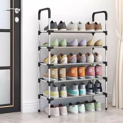 Classic Shoe Rack, Stainless Steel Multilayer Shoe Storage Shelf, Stackable Shoe Rack With Side Support, Easy, Shoe Organizer Holder