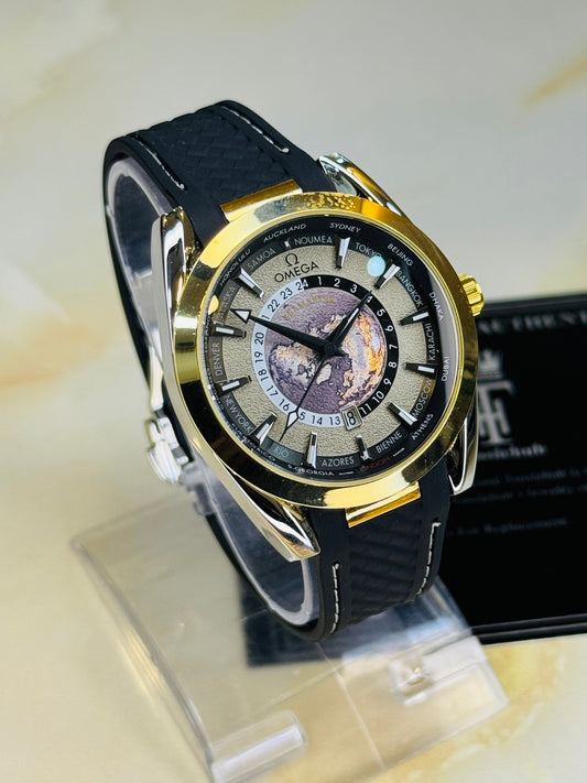 Black Two Tone Aqua Terra Omega Watch