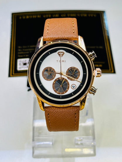 Tomi S6B Brown Rose Gold Gift Set Watch