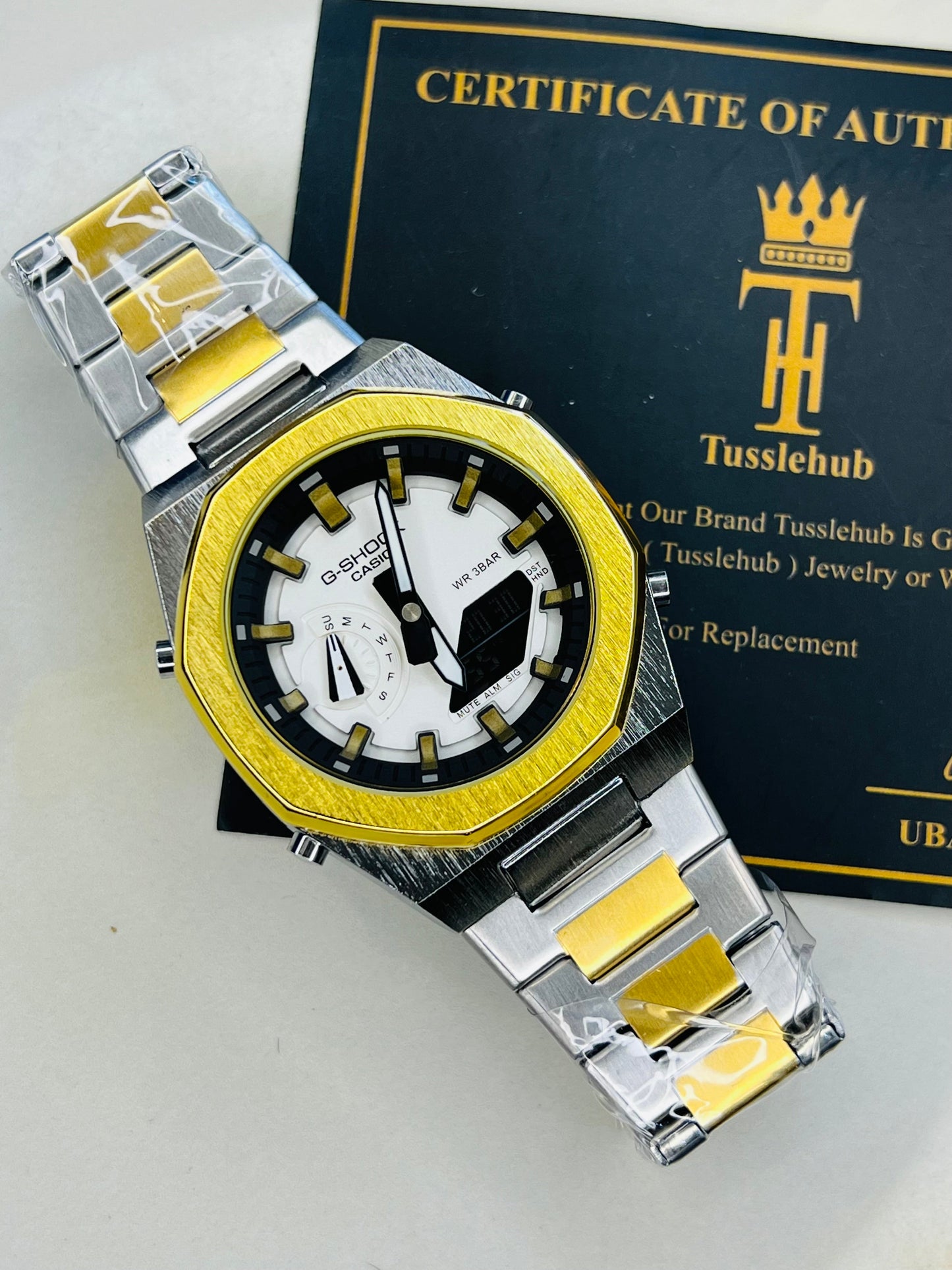 Two Tone G-shock World Time Watch