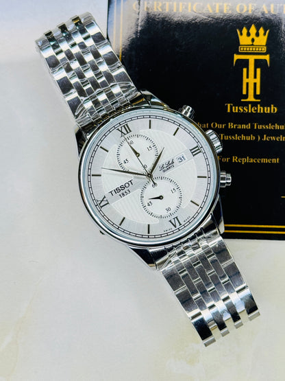 Le Lode Silver Chain Chronograph Dial Tissot Watch