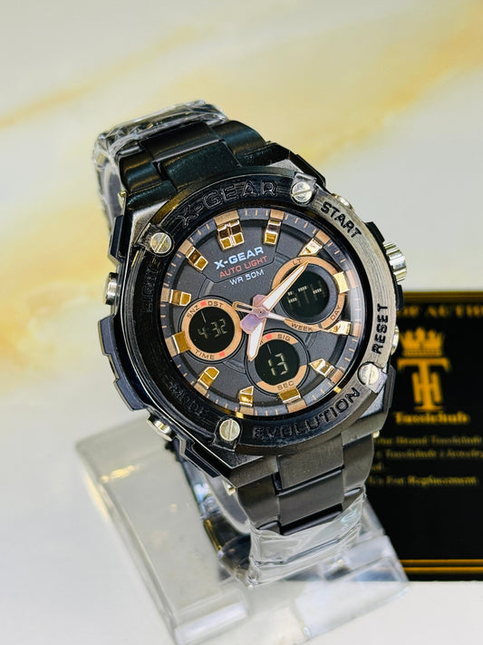 Black Copper X-Gear Evolution Chain Straps Sports Watch