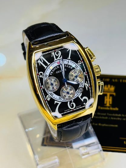 Frank Muller Black Gold Black Chronograph Dial Watch