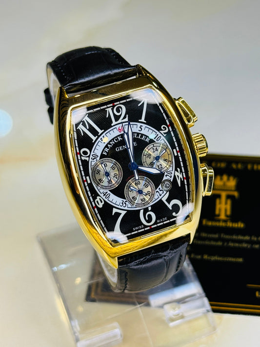 Frank Muller Black Gold Black Chronograph Dial Watch