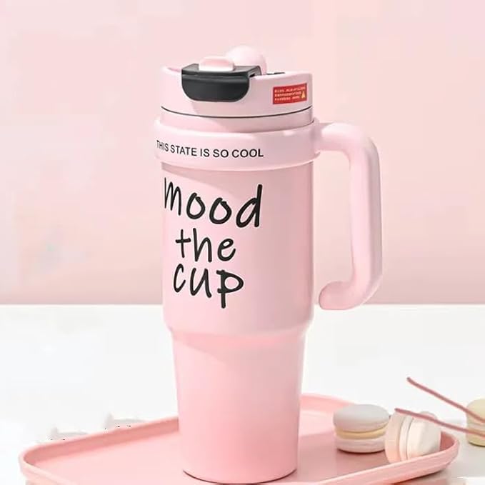 850ml New Big Mac Ice Bomber Cup Sporty Style Straw Stainless Steel Coffee Cup Thermos Mug