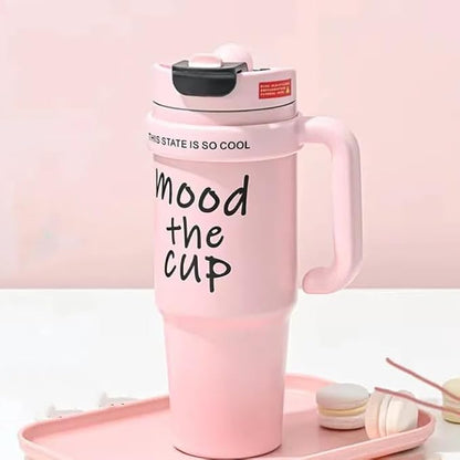 850ml New Big Mac Ice Bomber Cup Sporty Style Straw Stainless Steel Coffee Cup Thermos Mug