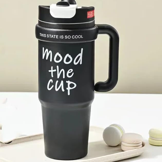 850ml New Big Mac Ice Bomber Cup Sporty Style Straw Stainless Steel Coffee Cup Thermos Mug
