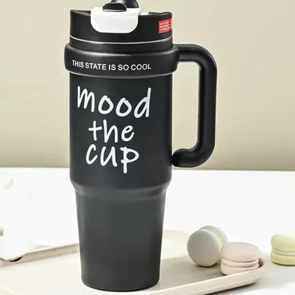 850ml New Big Mac Ice Bomber Cup Sporty Style Straw Stainless Steel Coffee Cup Thermos Mug