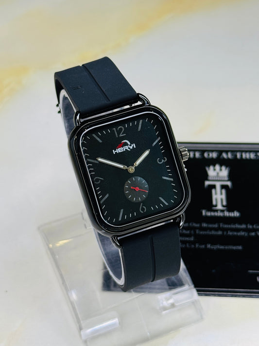 Black Heryi Seamer Down Second Magnet Strap Watch