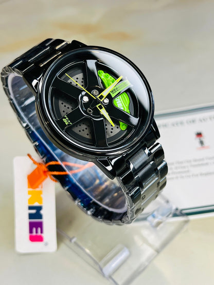 Skmei Neon Green Vossen Ace Dial Wheel Watch
