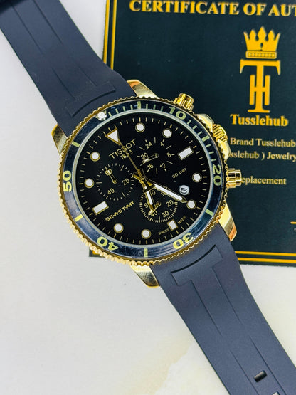 Black Gold Black Tissot Sea Star Chronograph Watch