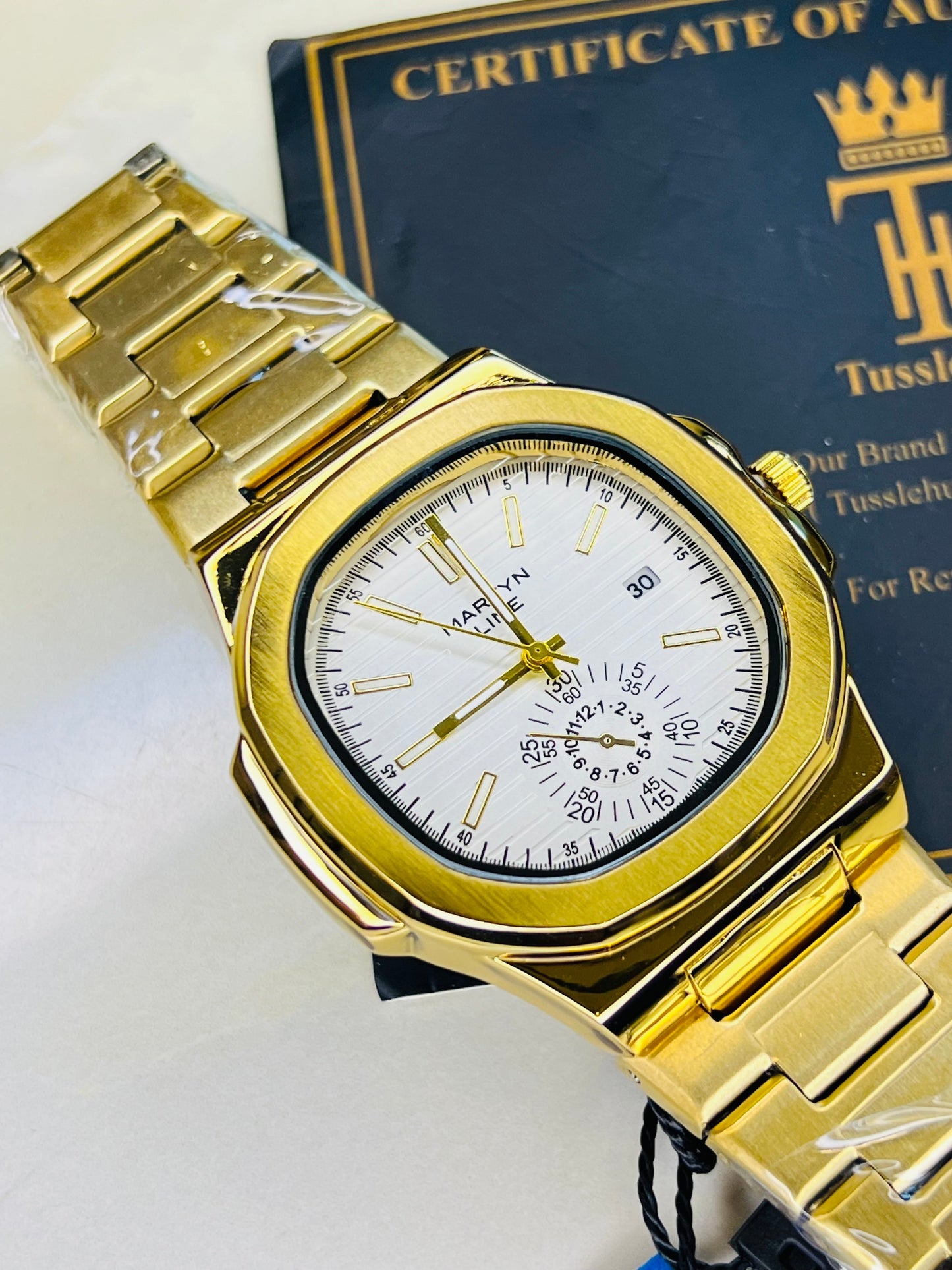 Gold White Martyn Nautilus Watch
