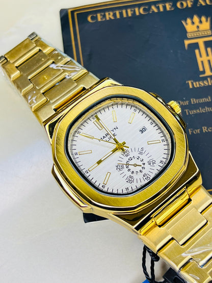 Gold White Martyn Nautilus Watch