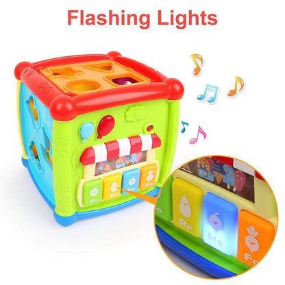 6 in 1 Musical Educational and Multiple Learning Activity Sorting Fancy Cube With Piano