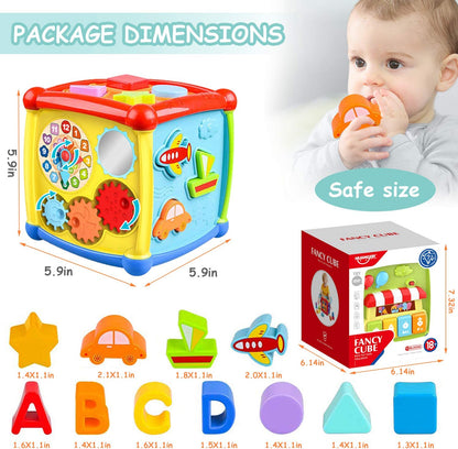 6 in 1 Musical Educational and Multiple Learning Activity Sorting Fancy Cube With Piano